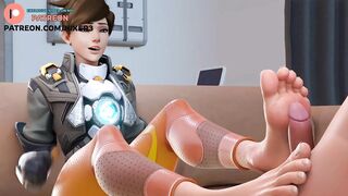 TRACER FOOTJOB TRANING | THE BEST OVERWATCH HENTAI ANIMATION 4K 60FPS