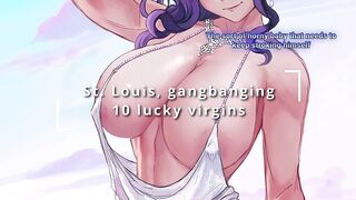 [Voiced Hentai JOI Trailer] St. Louis and the 10 Lucky Virgins [Gangbang, Femdom, Multiple Endings]