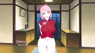 Undressing the beautiful Sakura Haruno - Isekai Brothel