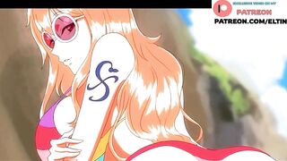 Nami Hot Sale For Ring And Getting Big Creampie On Beach | Best One Piece Hentai 4k