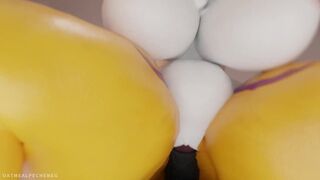 Furry stepmother Renamon having sex with big cock