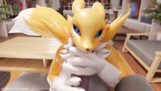 Furry stepmother Renamon having sex with big cock