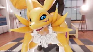 Furry stepmother Renamon having sex with big cock