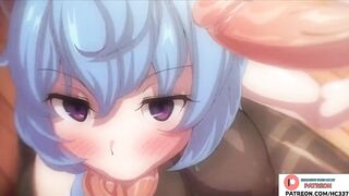 EULA SERVES MANY DICKS IN TAVERN AND GETTING CUM ON FACE | GENSHIN IMPACT HENTAI ANIMATION 60FPS