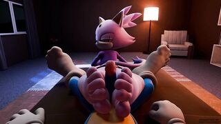 Blaze x Sonic Wet Footjob Cum on Feet Hentai Animation