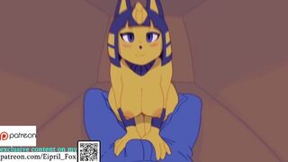 Hot Ankha made a worker Cumming a lot - Ankha Furry Hentai 4K