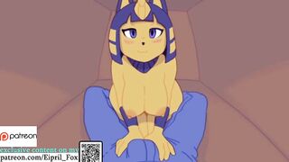 Hot Ankha made a worker Cumming a lot - Ankha Furry Hentai 4K