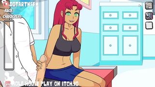 Starfire Handjob Cumshot Moaning Orgasm Rule 34 Hentai - Hole House Game