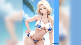 Sexy Blonde Pic in Bikini with nice end - Cartoon Pic