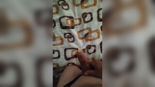 Morning masturbation with cum shot