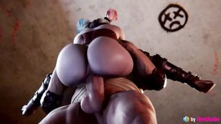 Harley Quinn being Stuffed in Midair (with sound) 3d animation hentai anime game ASMR Injusctice