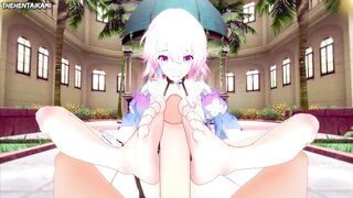 Honkai Star Rail March 7th Gives You A Footjob Hentai POV