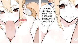 Erza Scarlet follada por enorme verga por su apretado coño