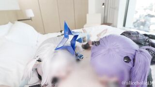 Vtuber Cosplayer Threesome femdom hentai sex video