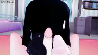 V-tuber Mori Calliope Gives You A Footjob Hentai POV