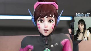 Nerf this! Overwatch DVA torments cock with her feet | Hentai