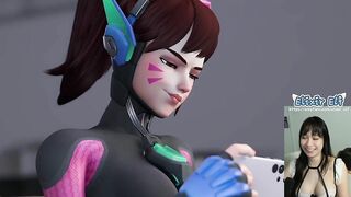 Nerf this! Overwatch DVA torments cock with her feet | Hentai