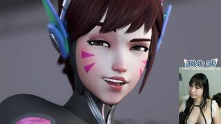 Nerf this! Overwatch DVA torments cock with her feet | Hentai