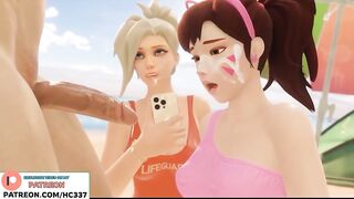 POV PERFECT BLOWJOB FROM D.VA ON THE BEACH | OVERWATCH HENTAI ANIMATED 4K 60FPS