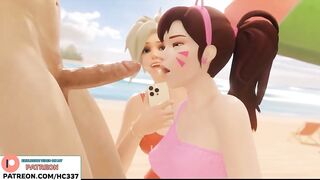 POV PERFECT BLOWJOB FROM D.VA ON THE BEACH | OVERWATCH HENTAI ANIMATED 4K 60FPS