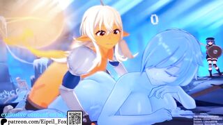 Hot Futanari Shark and Slime Girl Hentai Futa