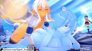 Hot Futanari Shark and Slime Girl Hentai Futa