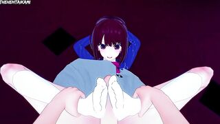 Kana Arima from Oshi No Ko Gives You A Footjob Hentai POV