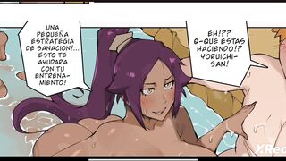 Yoruichi follada por enorme verga de Ichigo y obtiene tu creampie porn-comic