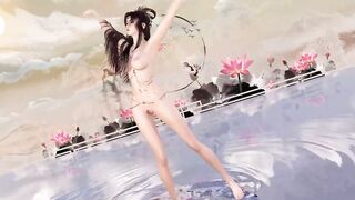 3D big boobs Asian whore dancing in the poor