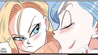 Dragon ball z-Bulma le da regalo sorpresa a Vegueta y se come enorme culo de número 18 porn comic