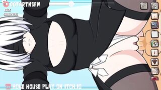 Yorha 2B Bent Over Doggystyle Dripping Creampie - Hole House Game