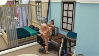 Sex with Santa after the disco. fucks a student | whims sims 4