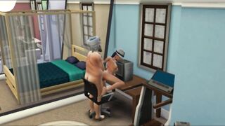 Sex with Santa after the disco. fucks a student | whims sims 4