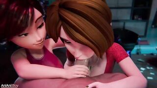 Cass x Helen - two MILFs best animation!