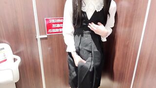 [Crossdressing] Japanese masturbation with a lot of ejaculation in a cute uniform ????