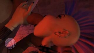 3DGSPOT - Wild Punk Girl Lets Huge Dick Stranger Throat Her In Multiple Positions! 3D ANIMATION!