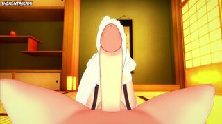 Orihime Inoue from Bleach Gives You A Footjob Hentai POV