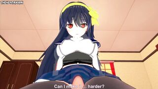 Tomoe Tachibana from Absolute Duo Gives You A Footjob Hentai POV