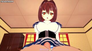 Miyabi Hotaka from Absolute Duo Gives You A Footjob Hentai POV