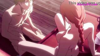 Makima Redhead Seduced Blond Stepbrother // UNCENSORED HENTAI