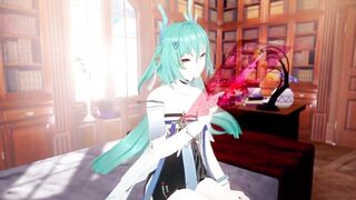 Aether Gazer Osiris Missionary Sex Hentai Mmd 3D Clear Blue Hair Color Edit Smixix