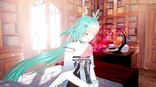 Aether Gazer Osiris Missionary Sex Hentai Mmd 3D Clear Blue Hair Color Edit Smixix