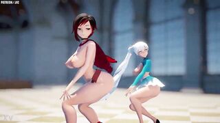 Ruby rose & Weiss RWBY mmd r18