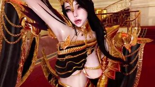 3D big boobs Asian stripper naked her big boobs and big ass