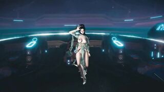 3D big boobs slut with sexy cosplay dress strip for you