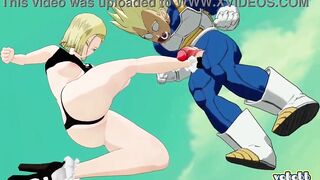 Ballbusting: Androide 18 Ordeña a Vegeta Con Patadas En La Bolas Hasta Sacar Toda Su Leche