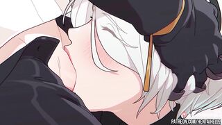 neir autonoma hentai 2B getting creampied in her tight anal 2D animation