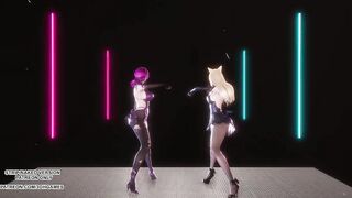 [MMD] Red Velvet - Monster Ahri Evelynn Sexy Kpop Dance League of Legends Hentai Uncensored 4K 60FPS