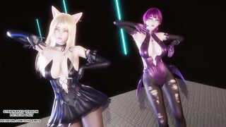 [MMD] Red Velvet - Monster Ahri Evelynn Sexy Kpop Dance League of Legends Hentai Uncensored 4K 60FPS