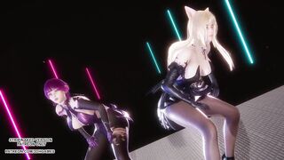 [MMD] Red Velvet - Monster Ahri Evelynn Sexy Kpop Dance League of Legends Hentai Uncensored 4K 60FPS